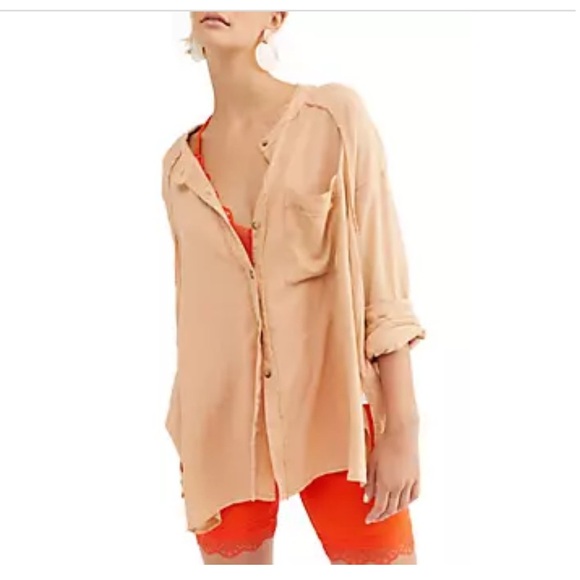 FREE PEOPLE WE THE FREE BOHO BUTTON UP - Picture 1 of 10